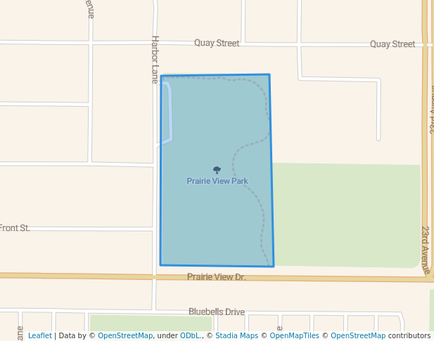 walking in Prairie View Park map in Evans