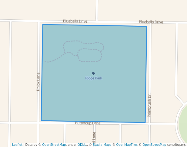 walking in Ridge Park map in Evans