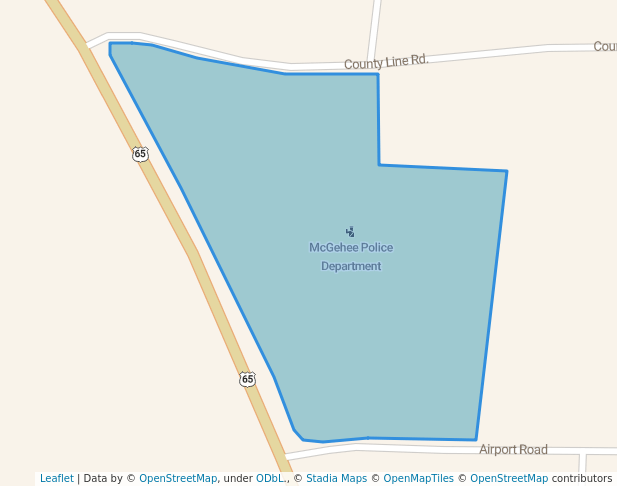 walking in McGehee Police Department map in McGehee