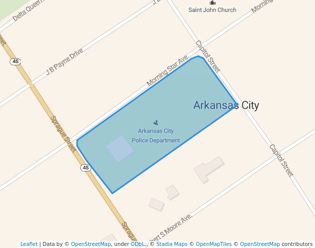 walking in Arkansas City Police Department map in Arkansas City