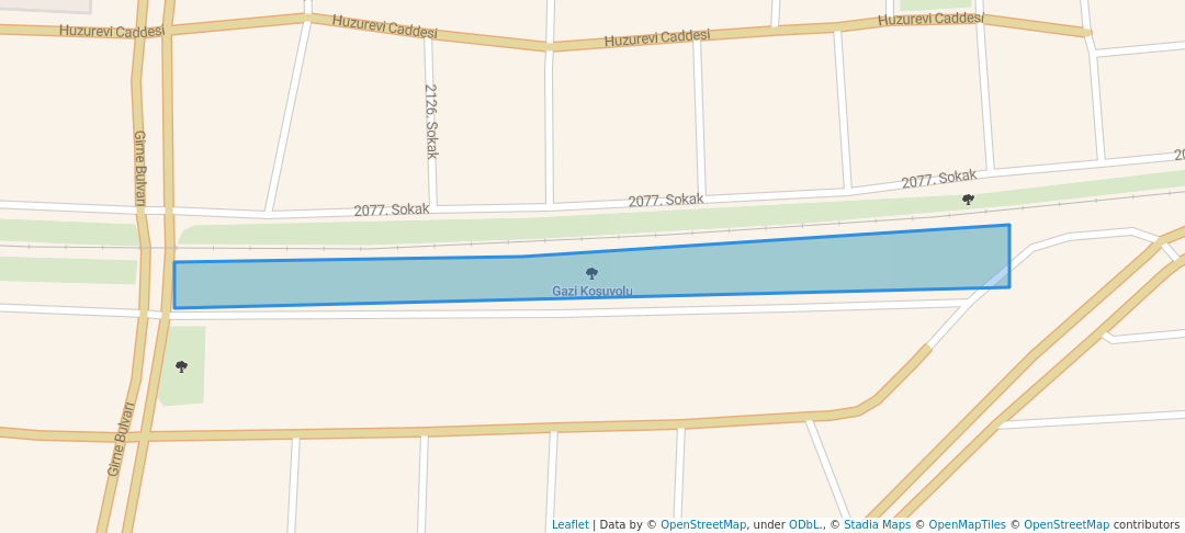 walking in Gazi Koşuyolu map in Aydın