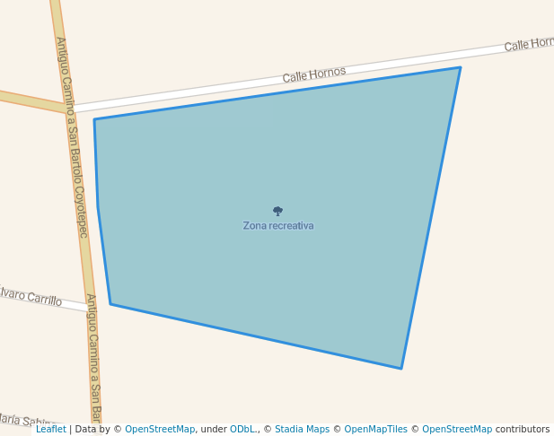 walking in Zona recreativa map in Santa Cruz Xoxocotlán