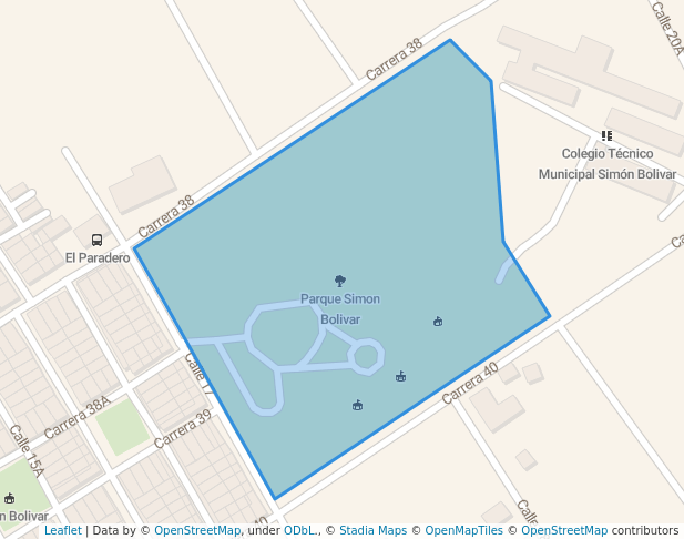 walking in Parque Simon Bolivar map in Duitama