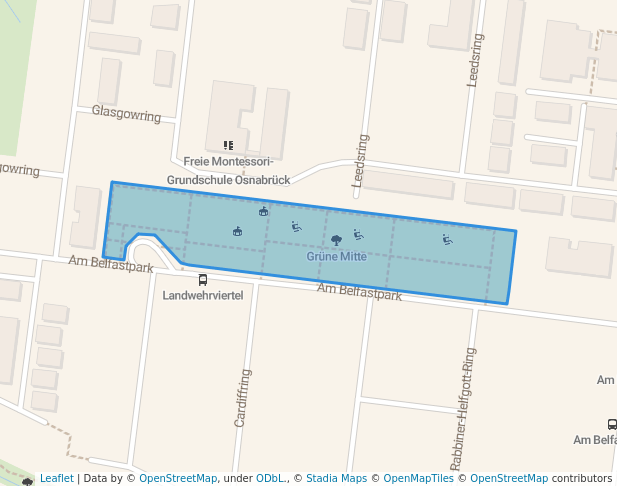 walking in Grüne Mitte map in Osnabrück