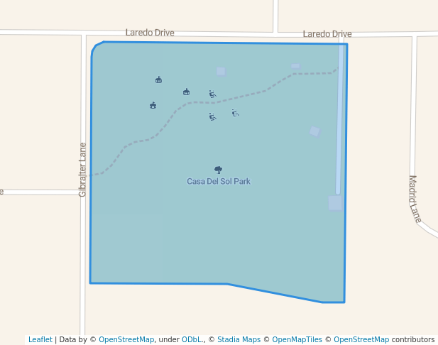 walking in Casa Del Sol Park map in Pasco