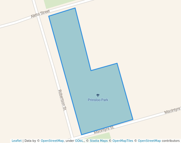 walking in Prinsloo Park map in Brits