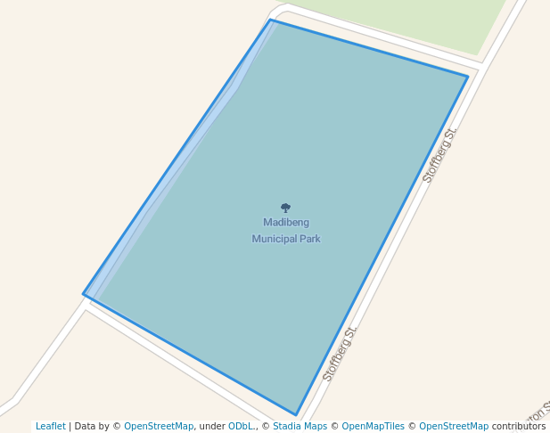 walking in Madibeng Municipal Park map in Brits