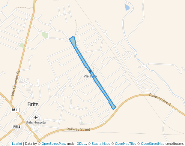 walking in Vlei Park map in Brits