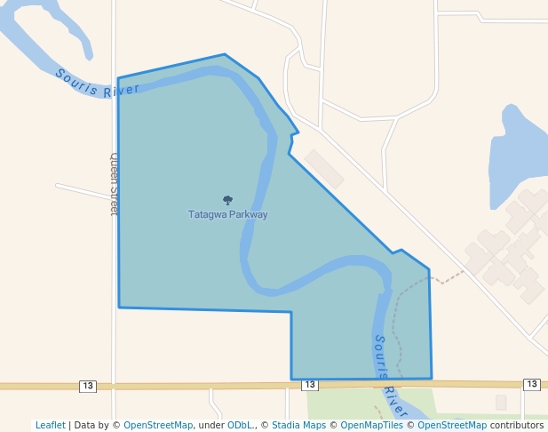 walking in Tatagwa Parkway map in Weyburn