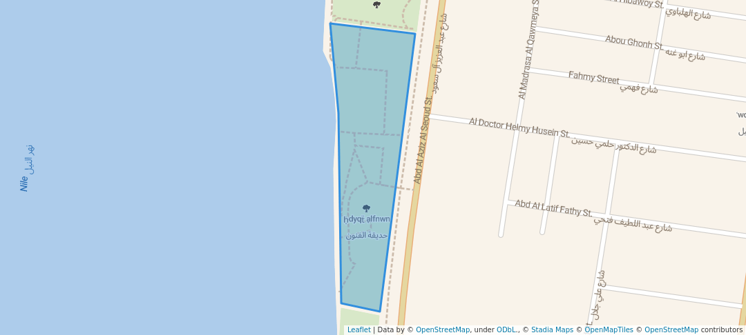 walking in حديقة الفنون map in Cairo