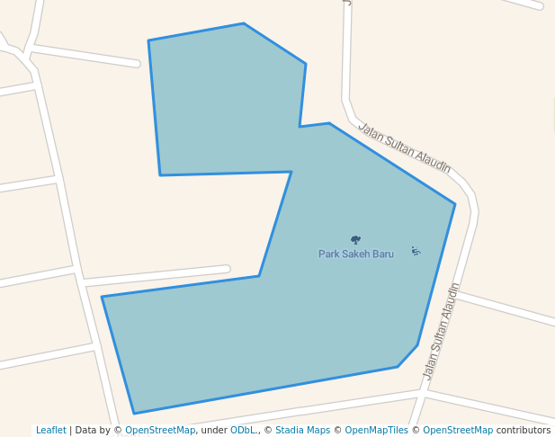 walking in Park Sakeh Baru map in Muar