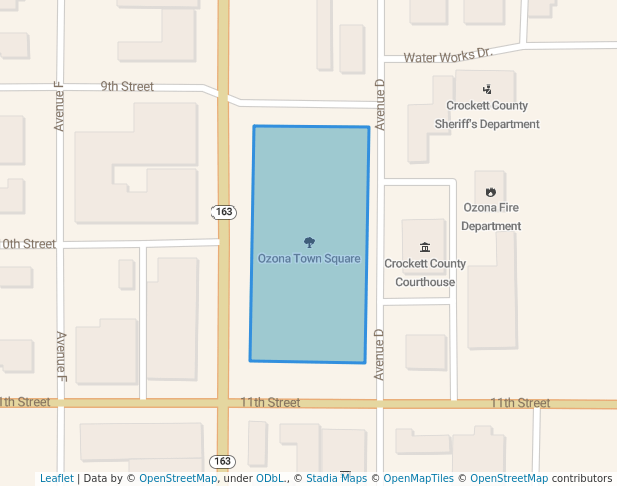 walking in Ozona Town Square map in Ozona