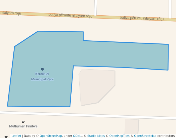 walking in Karaikudi Municipal Park map in Karaikudi