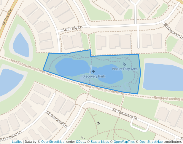 walking in Discovery Park map in Hillsboro