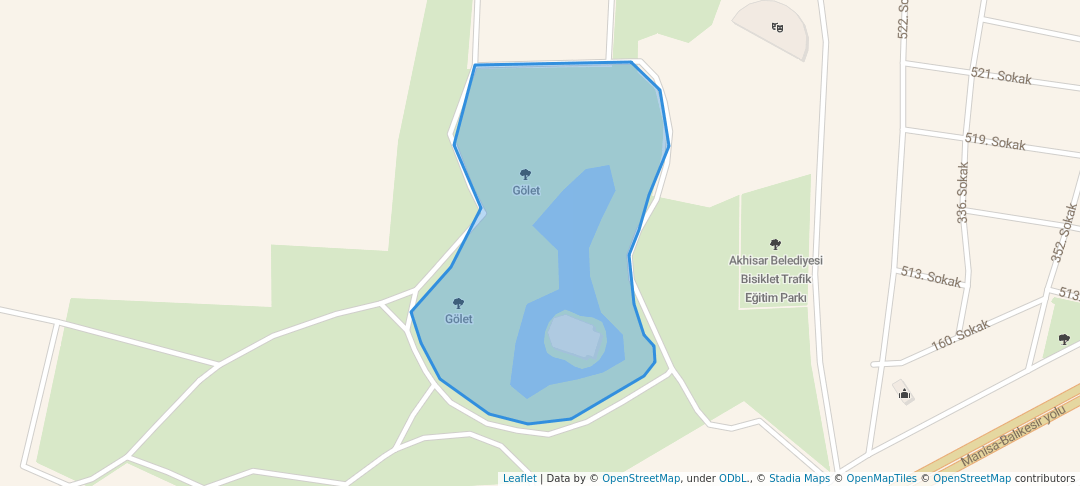 walking in Akhisar Gölet Yeşil Alanı map in Akhisar