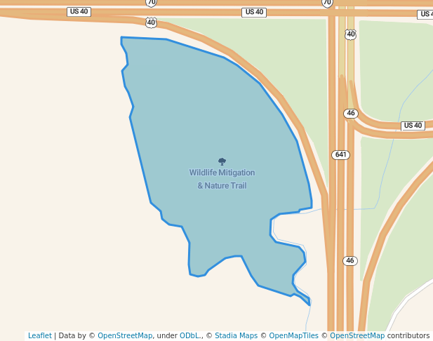 walking in Wildlife Mitigation & Nature Trail map in Terre Haute