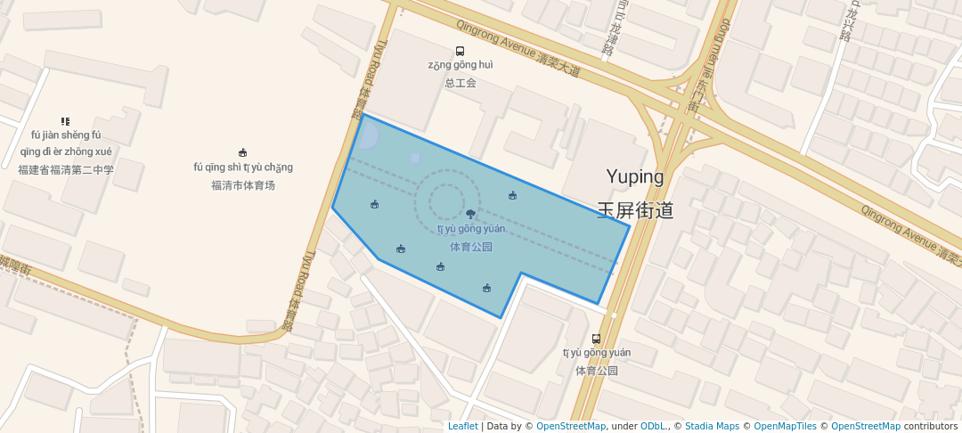 walking in 体育公园 map in Fu Zhou Shi