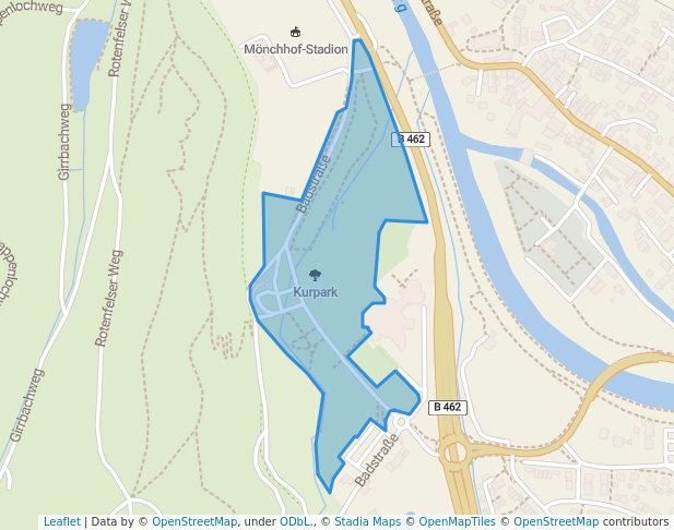 walking in Kurpark map in Gaggenau