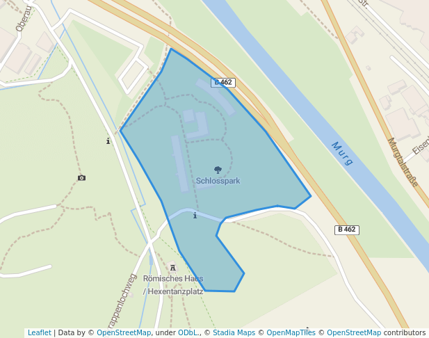 walking in Schlosspark map in Gaggenau