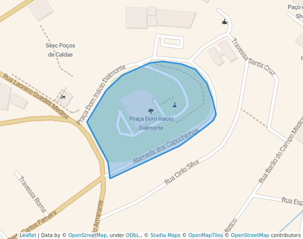 Praça Dom Inácio Dalmonte in Poços de Caldas | Map and Routes