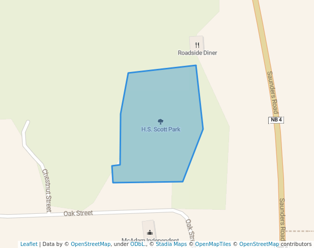 walking in H.S. Scott Park map in McAdam