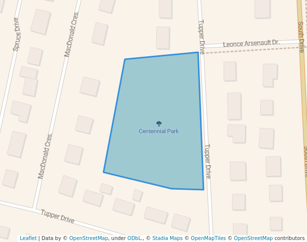walking in Centennial Park map in Summerside