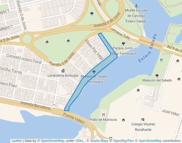 walking in Maleon de Salado - Ferroviaria map in Guayaquil