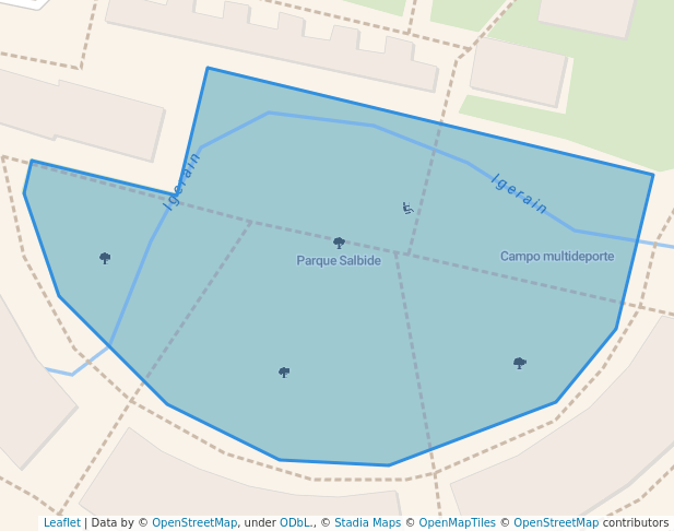 walking in Parque Salbide map in Zarautz