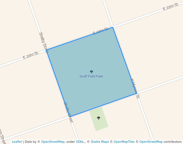 walking in Graff Field Park map in Brookfield