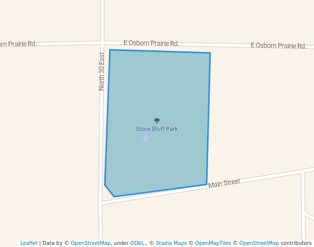 walking in Stone Bluff Park map in Veedersburg