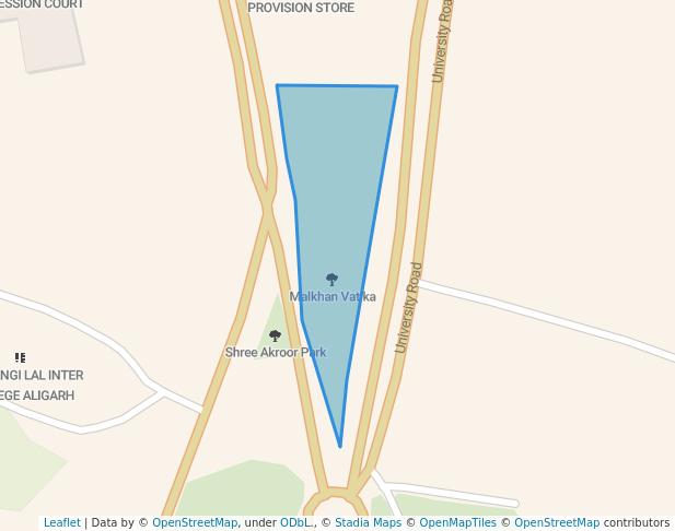 walking in Malkhan Vatika map in Aligarh