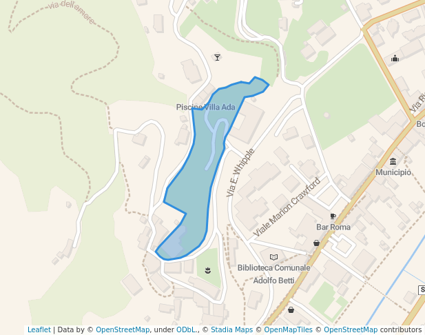 walking in Parco di Villa Ada map in Bagni di Lucca