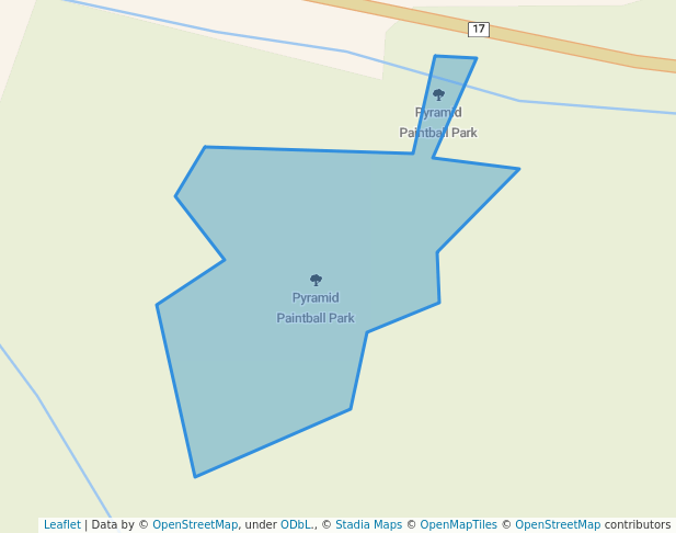 walking in Pyramid Paintball Park map in Bonfield