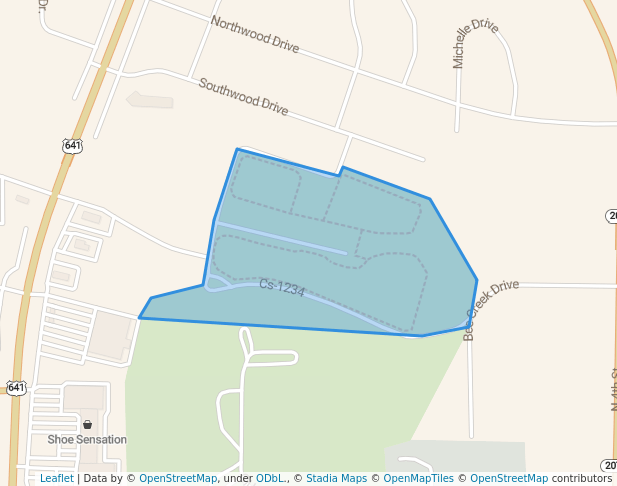 walking in Bee Creek map in Murray