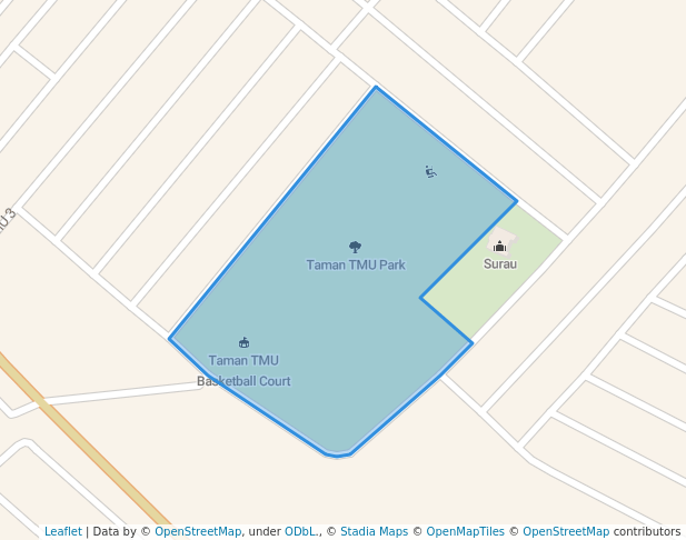 walking in Taman TMU Park map in Melaka
