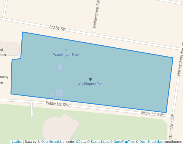 walking in Washington Park map in De Smet