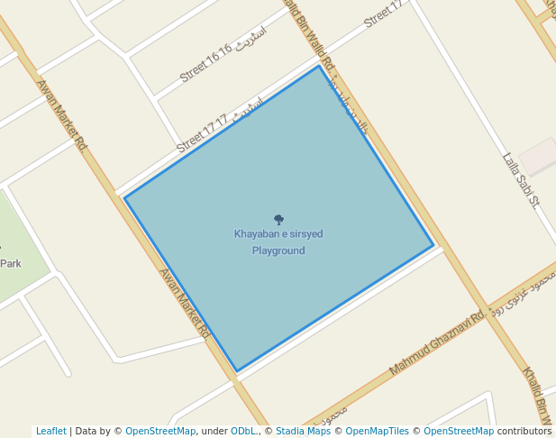 walking in Khayaban e sirsyed Playground map in Rawalpindi