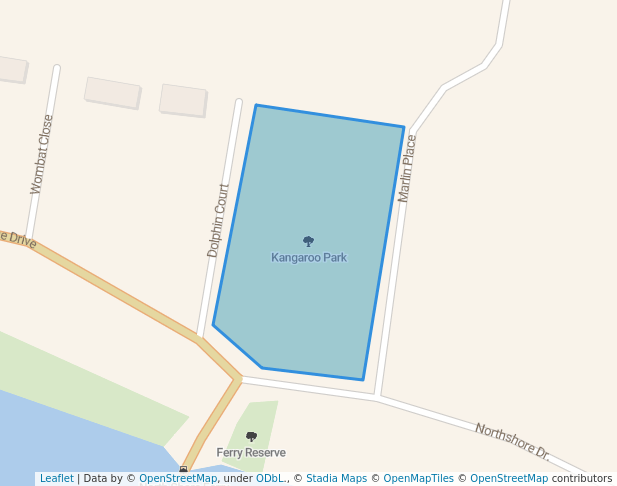 walking in Kangaroo Park map in North Shore