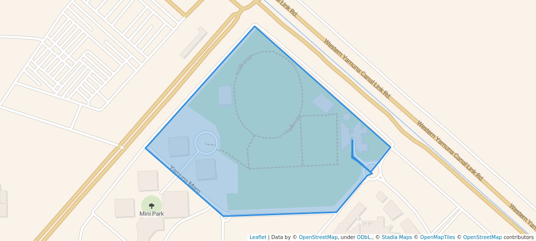walking in Sports Complex Park map in Delhi