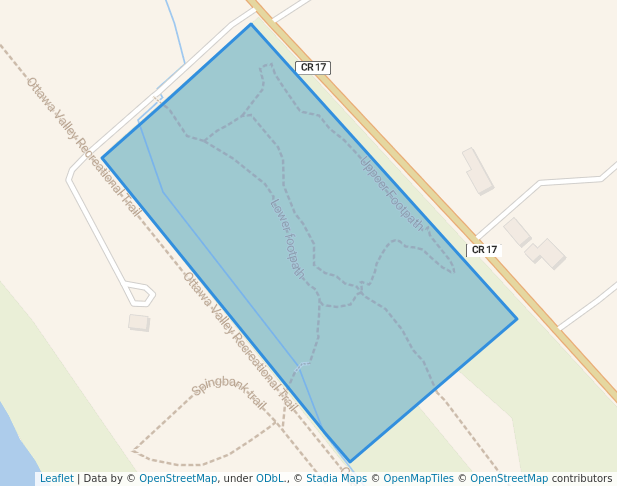 walking in Landsdowne Natural Heritage Park map in Mississippi Mills