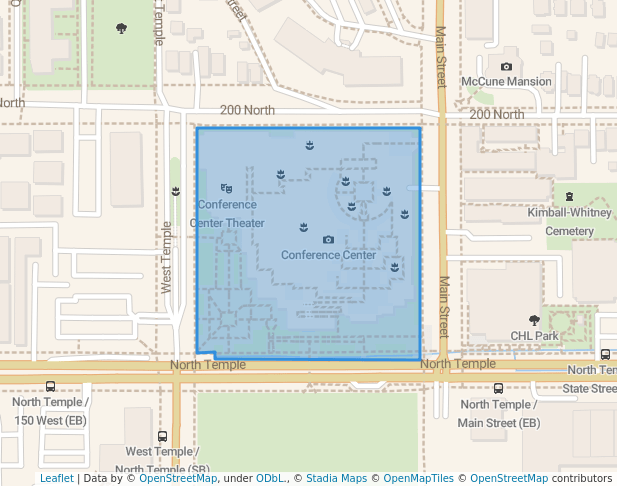walking in Confrence Center Park map in Salt Lake City