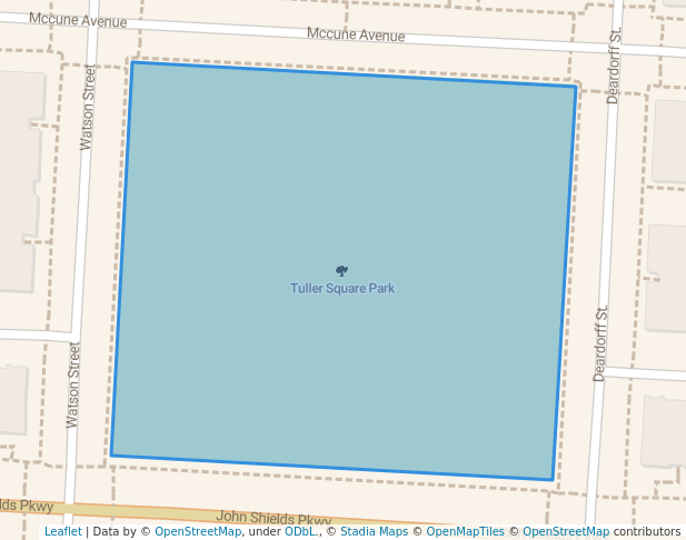 walking in Tuller Square Park map in Dublin