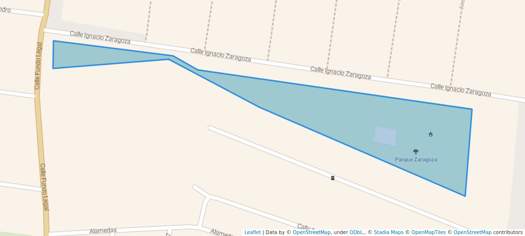 walking in Parque Zaragoza map in Altamira