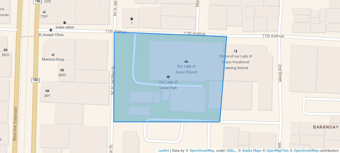 walking in Our Lady of Grace Park map in Caloocan