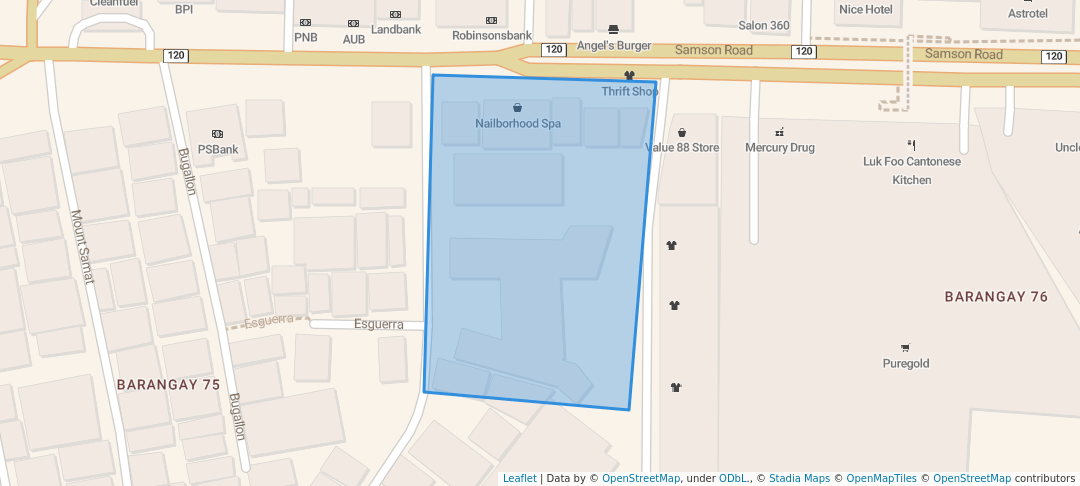 walking in OK Plaza Park map in Caloocan