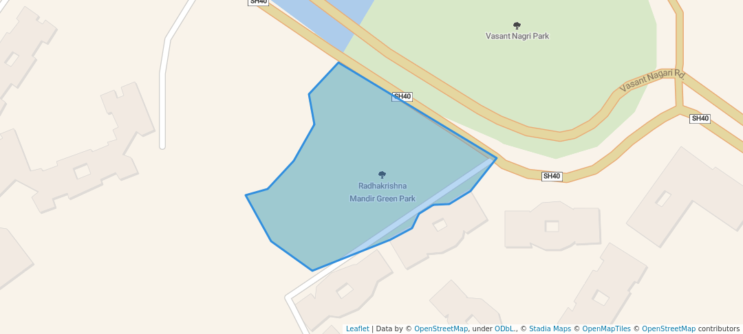 walking in Radhakrishna Mandir Green Park map in वसई