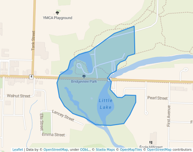 walking in Bridgeview Park map in Petrolia