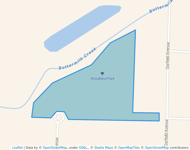 walking in Woodland Park map in Petrolia