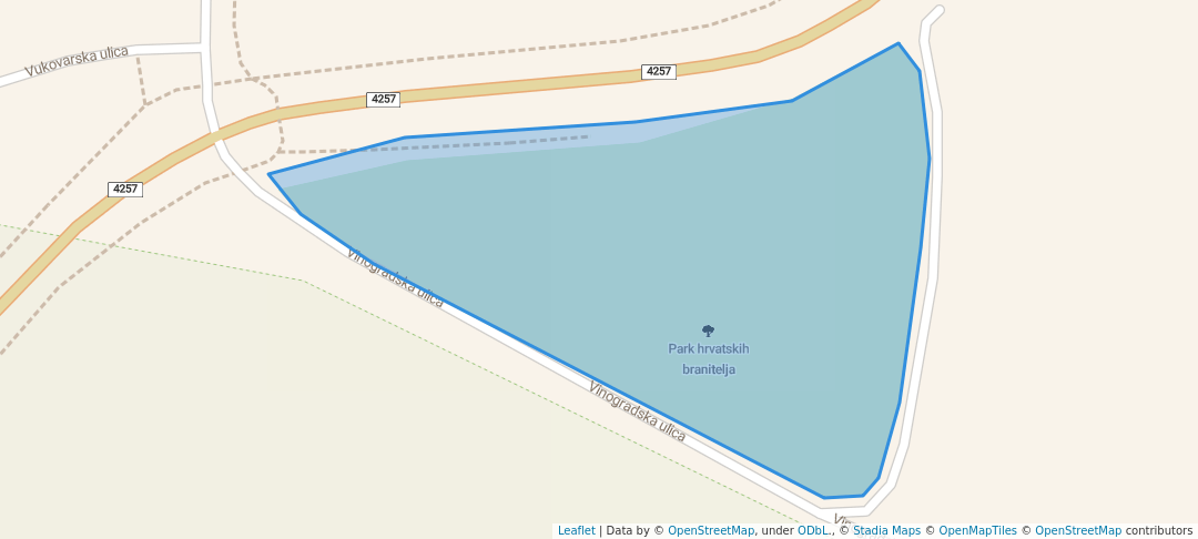 walking in Park hrvatskih branitelja map in Bilje