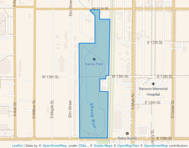 walking in Kanza Park map in Ottawa